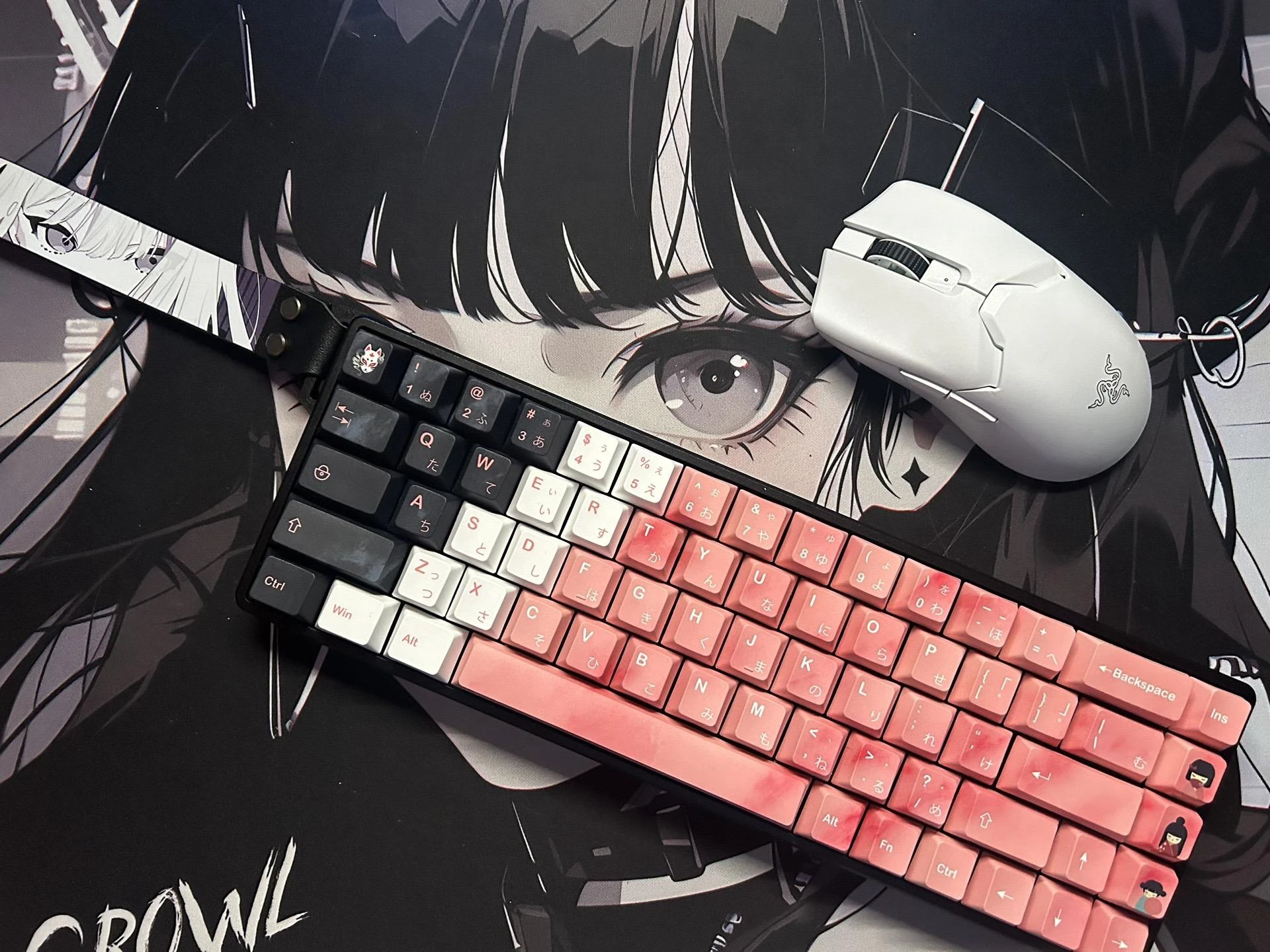 

Cute Anime Keycaps Made of PBT Sublimation Material, Original Height Keycaps, Compatible with Mechanical Keyboard Accessories