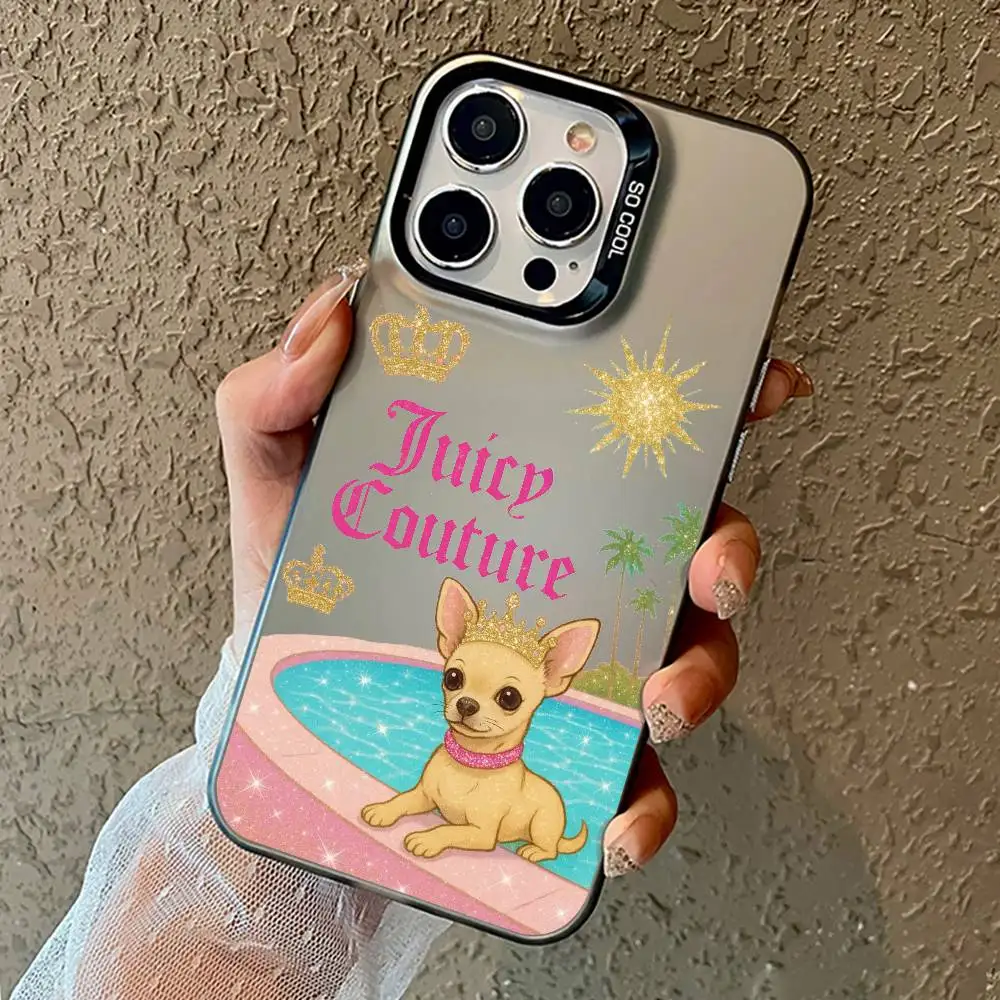 Funda de teléfono j-juicy couture para iPhone17,16,15,14,13,12,11 Pro Max Blcak, mate, a prueba de golpes