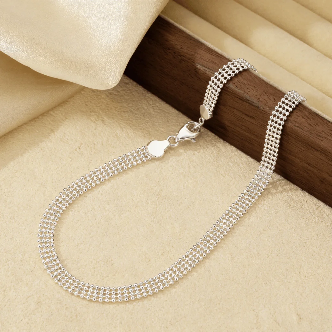 Designer Jewelry 925 sterling Silver Bracelets Originality beads chain for Women men Wedding Fashion Couple Gifts Chain 20cm