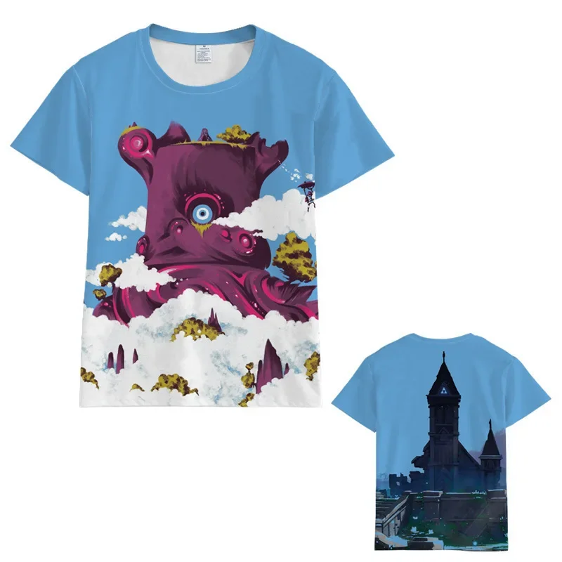 Zelda łzy królestwa t-shirt Anime kreskówka z krótkim rękawem Cosplay sukienka na studniówkę w górę rekwizyty mężczyźni luźne oddychające ubrania