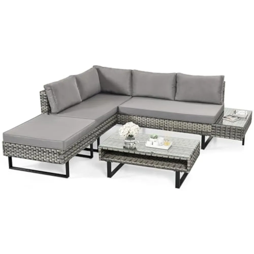 Conjunto de muebles de exterior para patio, 72,1x26,4x26,4 pulgadas