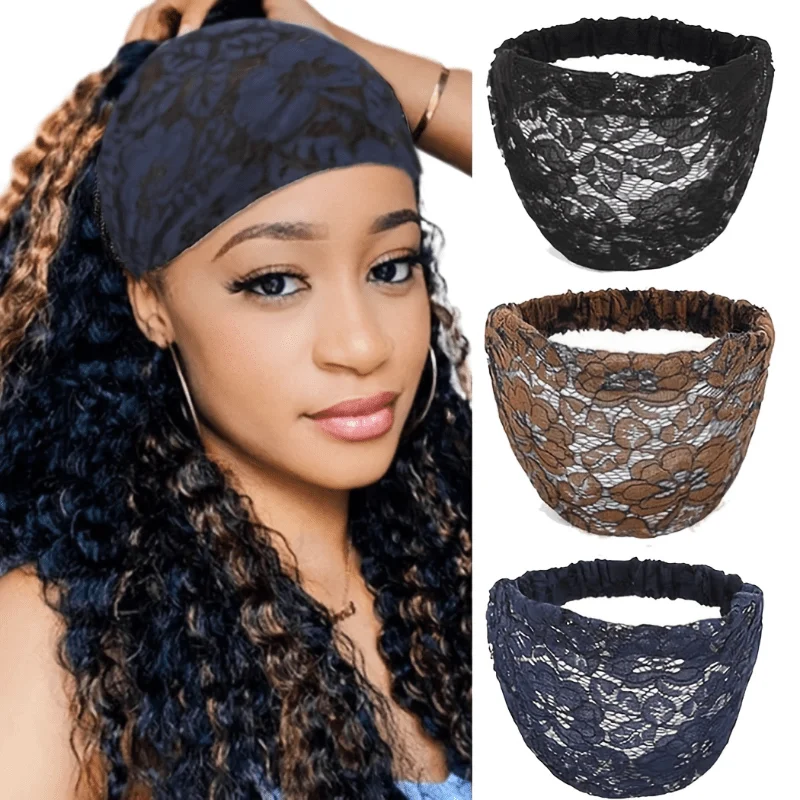 Boho Head Wraps African Turban Yoga Sweatbands Elastic Head Scarfs Stretch Cloth Hair Bands for Women and Girls
