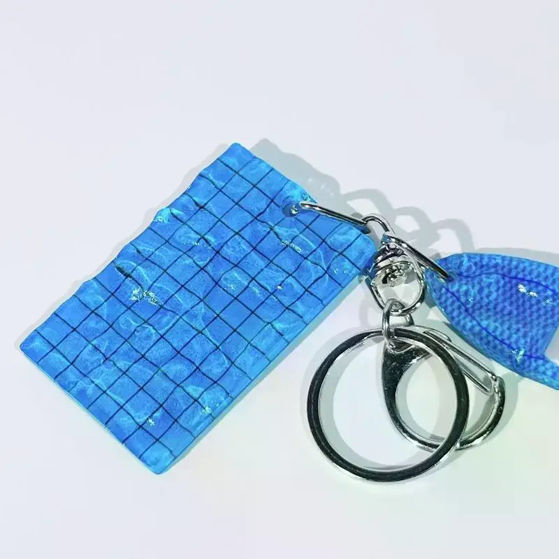 1Pcs Swimming Hat Car Key Ring Creative Swimming Pool Wavy Keychain Decoration Bag Pendant Swimmer's Gift