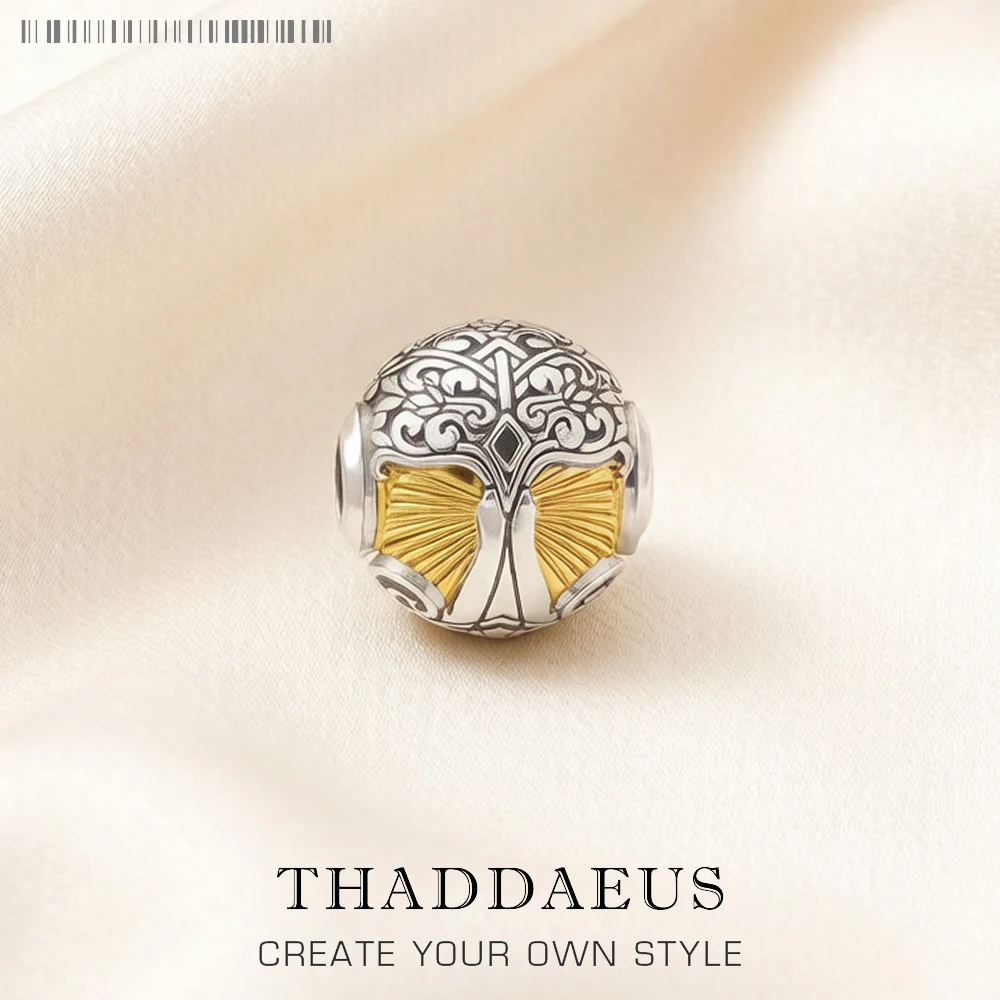 Perle Liebe Baum Gold, 925 Sterling Silber europäischen DIY Schmuck Zubehör Glücksbringer Geschenk für Frauen Männer