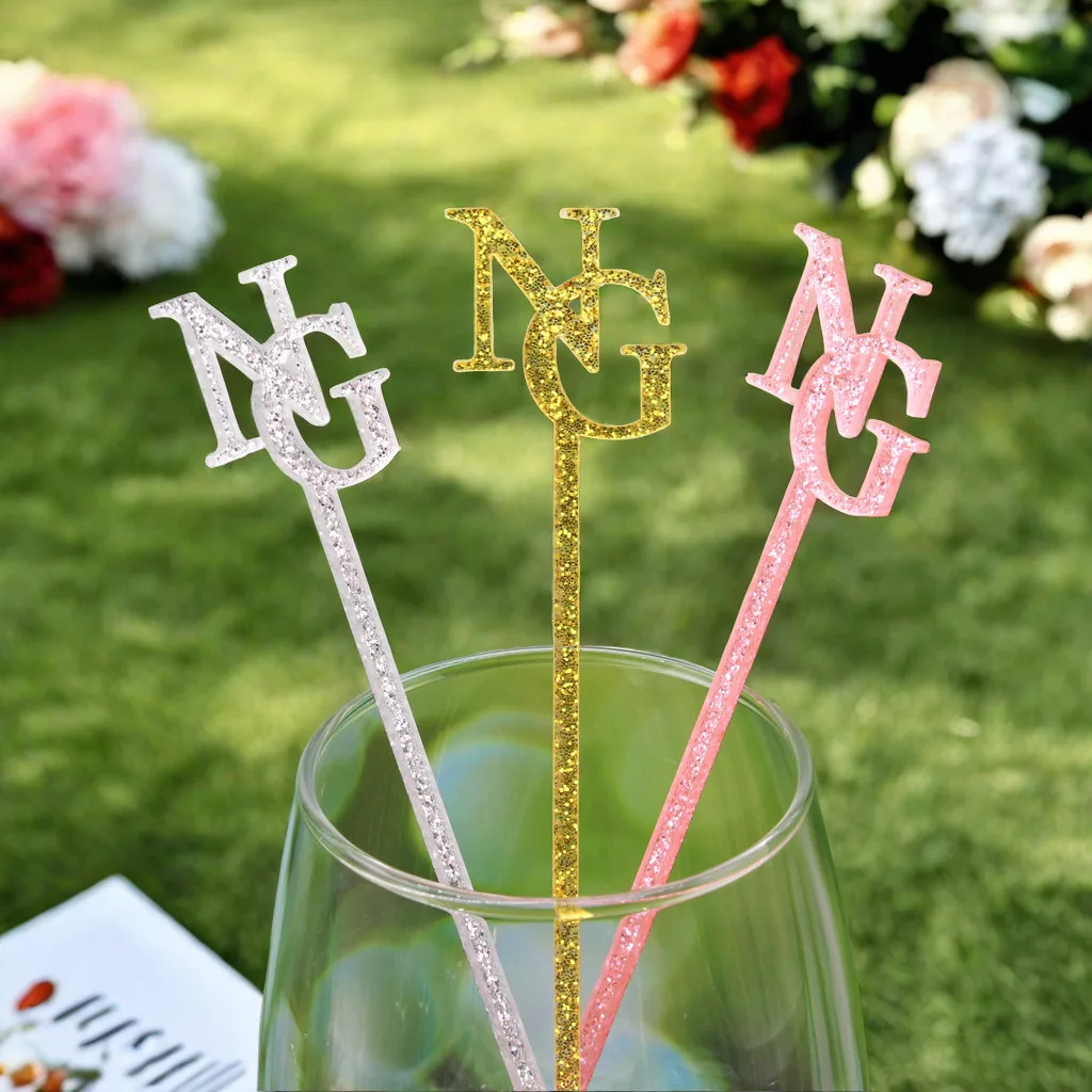 10/50/100Pcs Personalized Drink Stirrers Stick Swizzle Sticks Customized Picks Name Card Wedding Decoration Cocktail Drink Tags