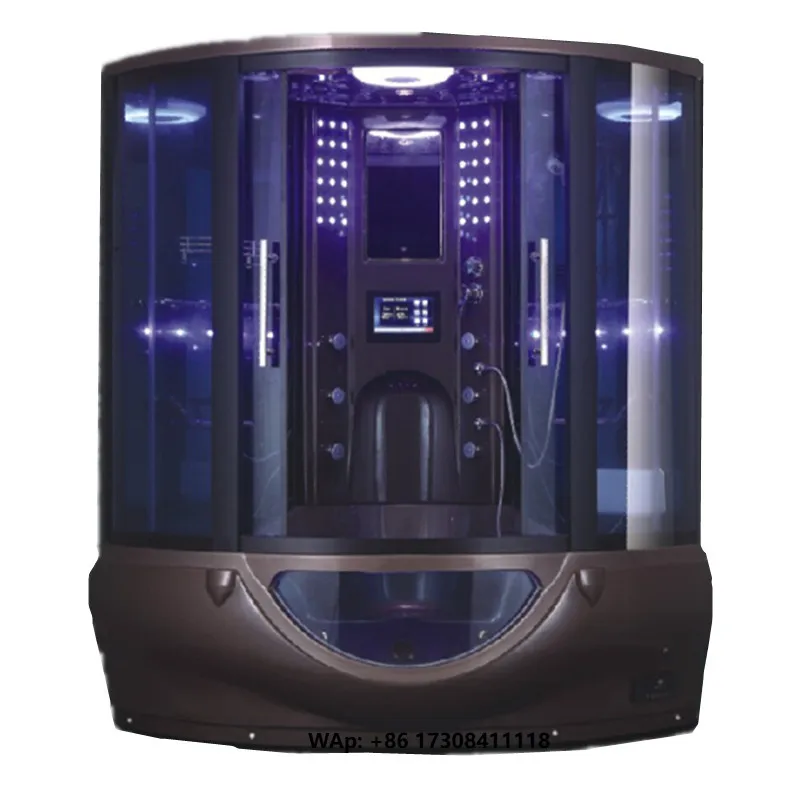 Luxury Multi-functional Brown Color Steam Shower Cabin Shower Rooms