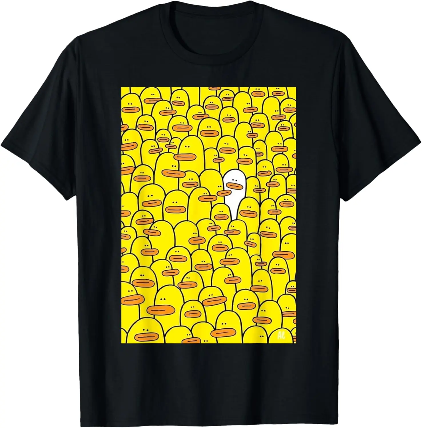 Cute Yellow & White Rubber Duckie Duck Lover Pattern T-Shirt