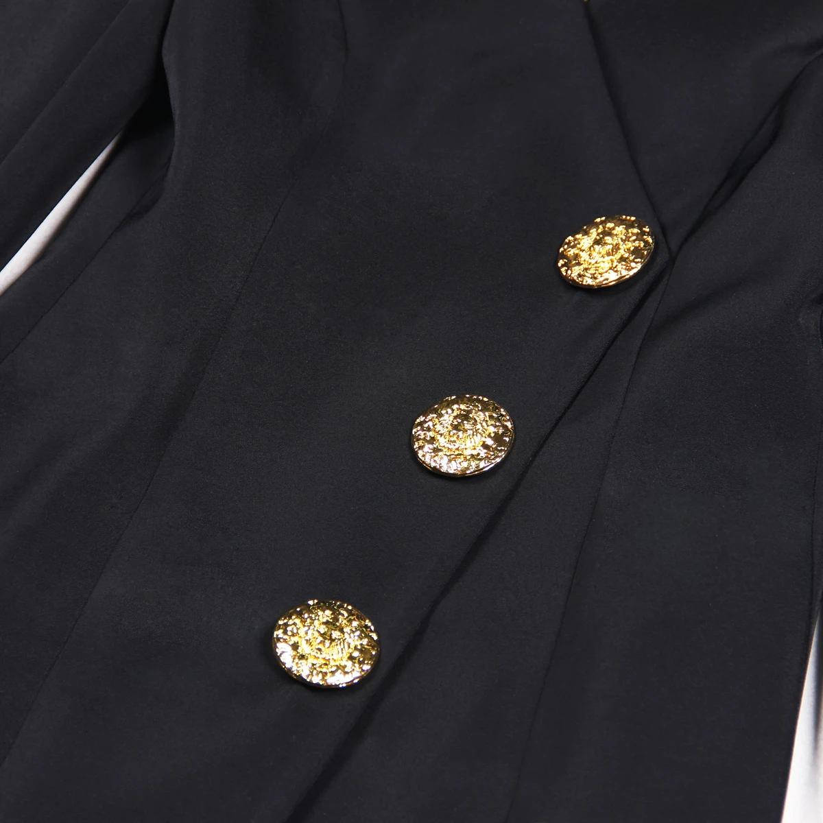 Primavera e autunno nuovo temperamento alla moda pendolarismo socialite scollo a V slim fit tre bottoni manica lunga abito cappotto