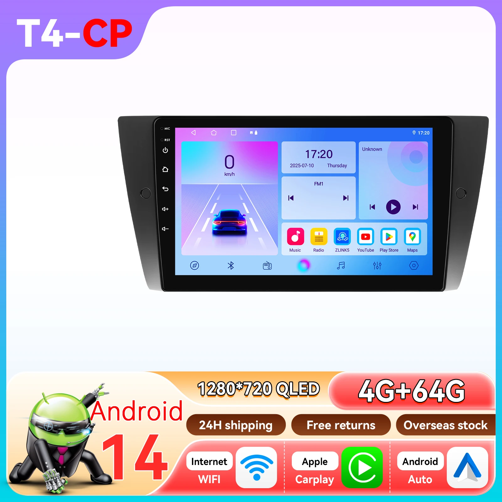 Hizpo Auto Multimedia Display voor BMW 3-serie E90 E91 E92 E93 Touchscreen Draadloos CarPlay Android Auto GPS Navigatie 360 Camera Bluetooth