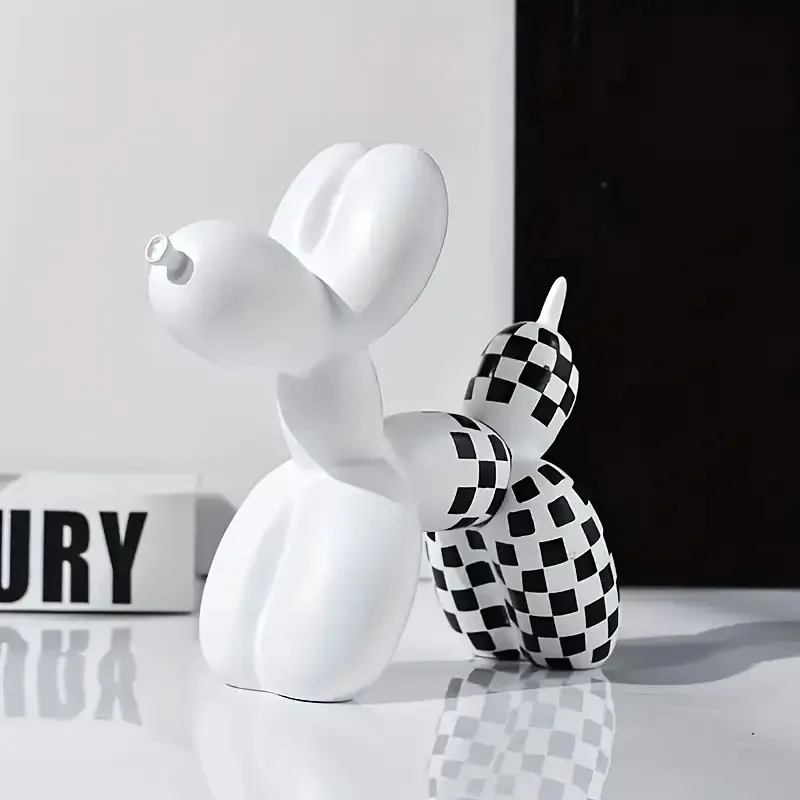 1 Piece Modern Art Black and White Balloon Dog Ornament for Home, Tv Cabinet, Wine Cabinet, Living Room, Entryway, Office Decoration, Valentine's Day, Christmas, Gifts. Perfect for Halloween, Thanksgiving, or Christmas Gifts, Also Suitable as Giveaways, Student Gifts, Birthday Gifts, Holiday Gifts, Classroom Prizes