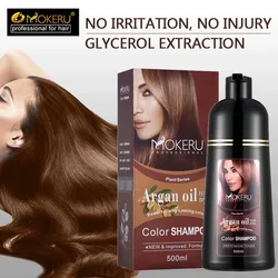 500ml Argan Oil Shampoo Natural Hair Dye Genuine Barber Shop Women's and Men's Special Natural Black Non-stick Scalp Hair Color