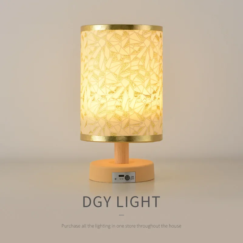 素敵な北欧無垢材デスクトップランプ USB 充電ナイトライト寝室のベッドサイドスタディルーム LED ライト