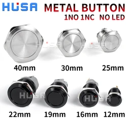 12/16/19/22/25/30/40mm Waterproof Metal Push Button Switch NO LED Light Momentary Latching Car Engine Power Switch  1NO1NC