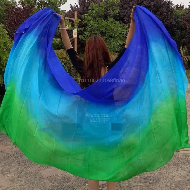 

250 * 114cm Silk Veil Belly Dancer Stage Performance Prop Hand Scarf Shawl Belly Dance Costume Customizable in New Colors