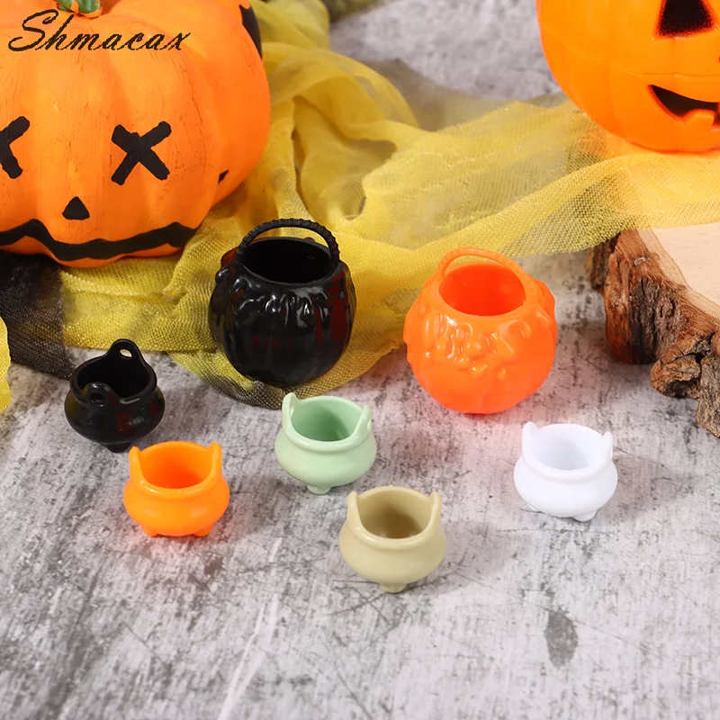 2szt Halloween Mini Kocioł Miniaturowy Mini Halloween Kociołek na cukierki Kocioł na czarownice