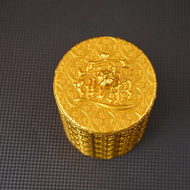 Chinese-Style Copper Brass Tea Pots Portable Airtight Cans Small Medium and Small, Travel Mini Storage, Home Tea Boxes, New, 1Pc
