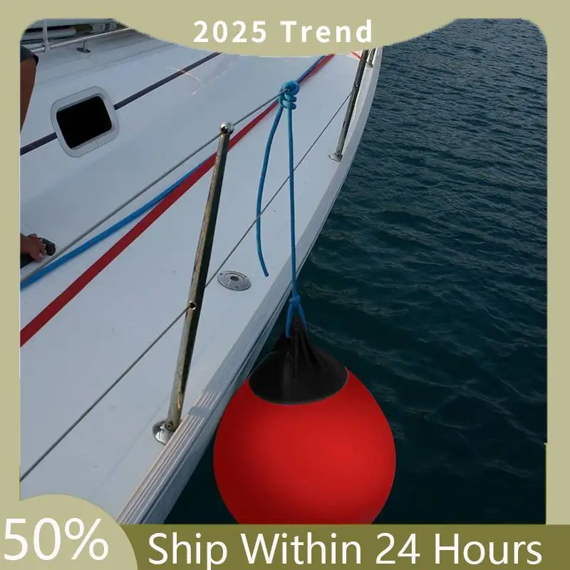 

A35F New Heavy Duty PVC Boat Fenders Ball Round Anchor Buoy Dock Bumper Ball Inflatable Protection Marine Mooring Buoy