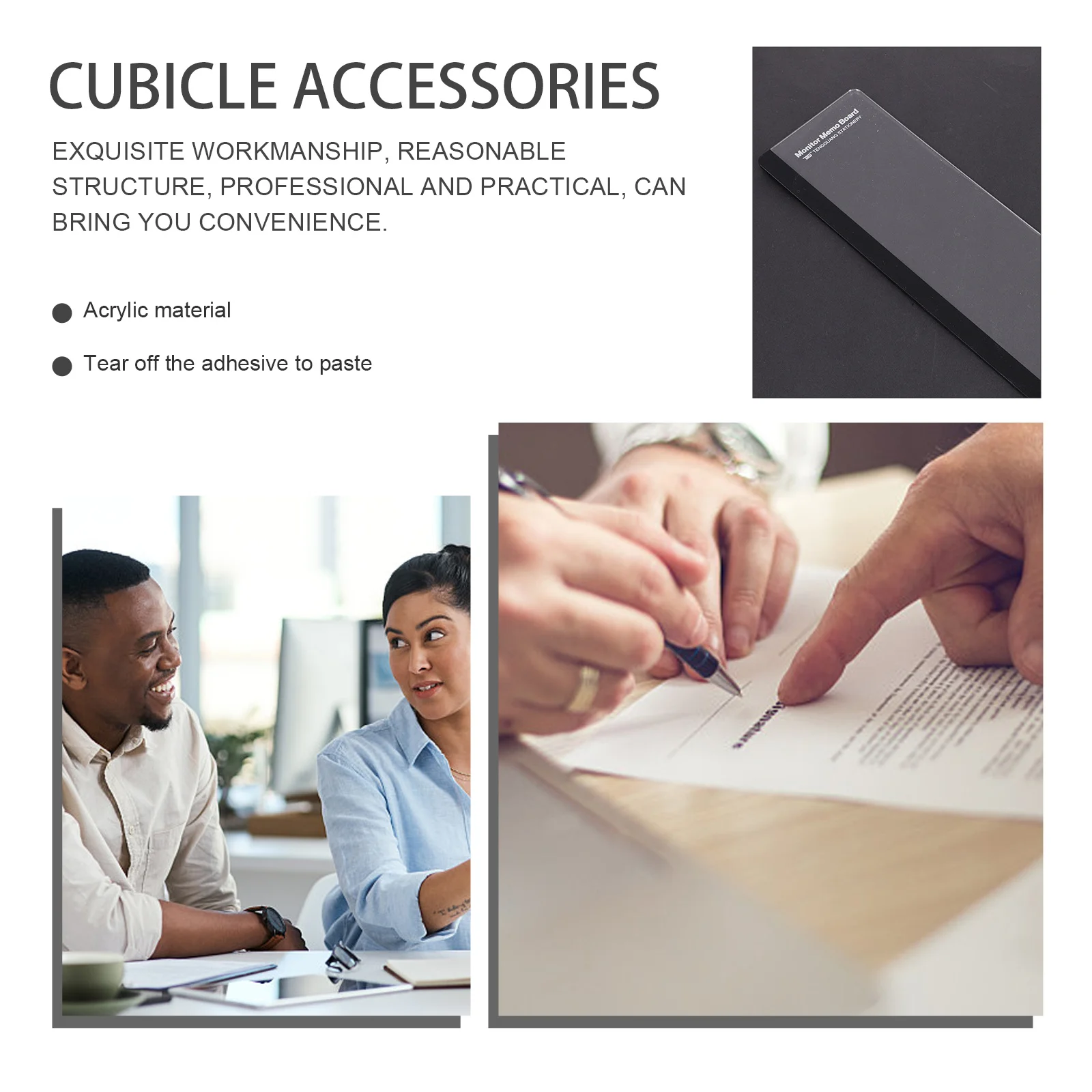 

Computer Monitor Memo Board Transparent Acrylic Screen Side Panel Message Reminder Desktop Note Organizer Office Supplies Gadget