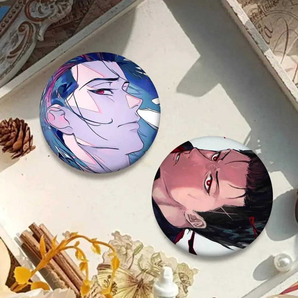 1 unidad de insignias de Anime Shoei Baro, insignia láser redonda, broche, ropa, mochila, accesorios, solapa