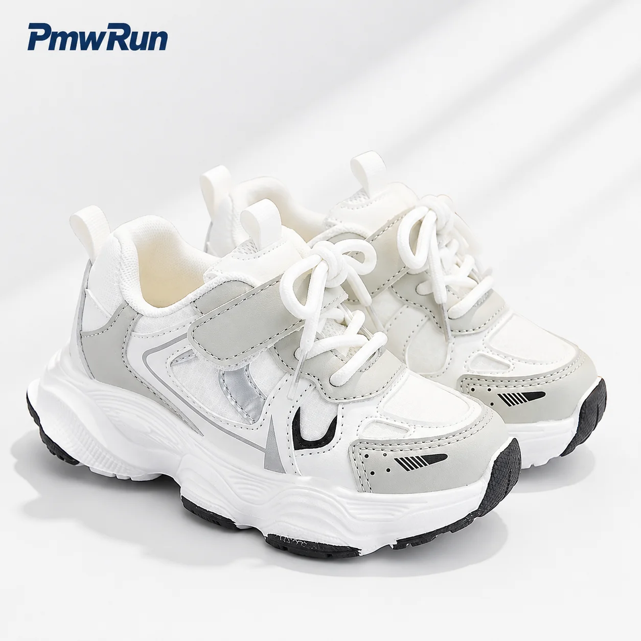PU Leather Sport Shoes For Children Trend Fashion Kid's Sneakers Ergonomics Anti-slippery Boy's Girl's Running Footwear