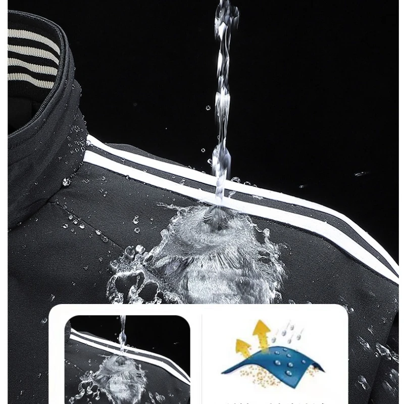 سترة منفوخة للرجال لربيع 2025 بلون واحد سترة واقية مقاومة للماء للرجال ملابس خارجية غير رسمية بسحاب سترات رفيعة معطف 모터СССКККККТ