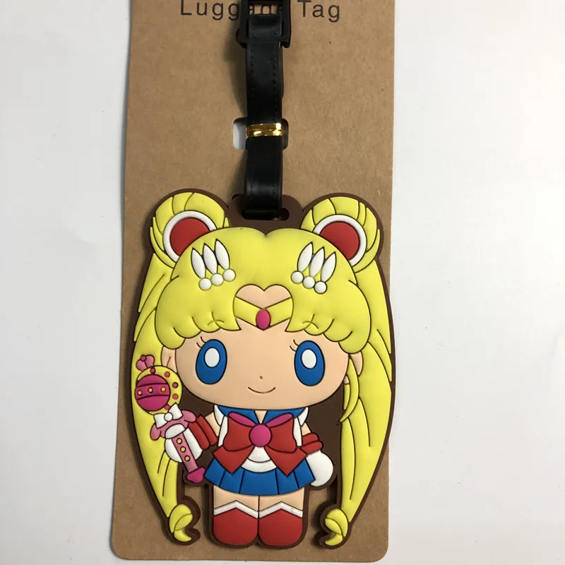 Anime Sailor Moon Tsukino Usagi Mizuno Ami Silicone Luggage Tag Luggage Decoration Key Buckle Ornaments Periphery Holiday Gifts view 4