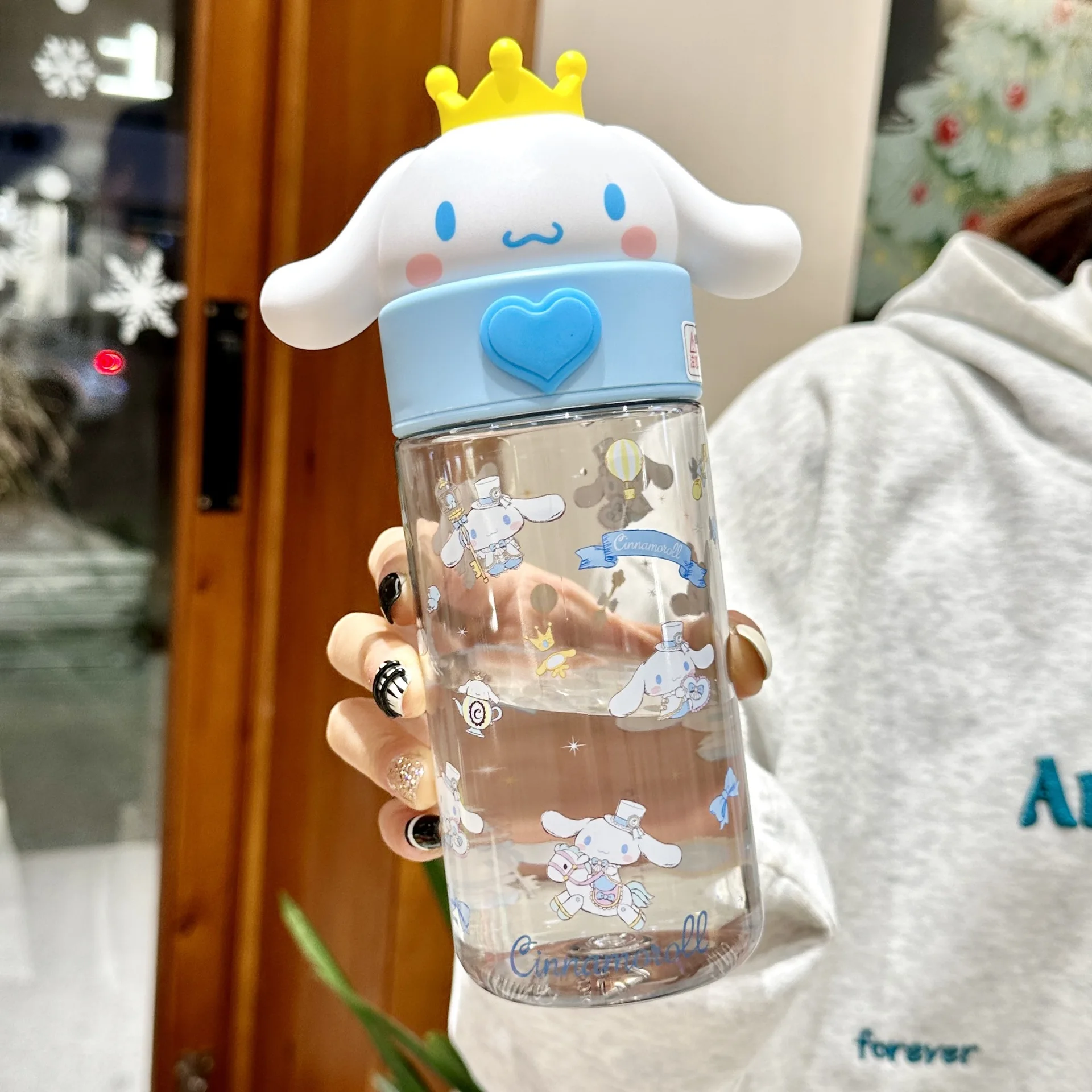 Sanrio 500ML Water Cup Kawaii Hellokitty Kuromi Summer Large Capacity Direct Drinking Cup Cartoon Outdoor Anti-fall Kettle