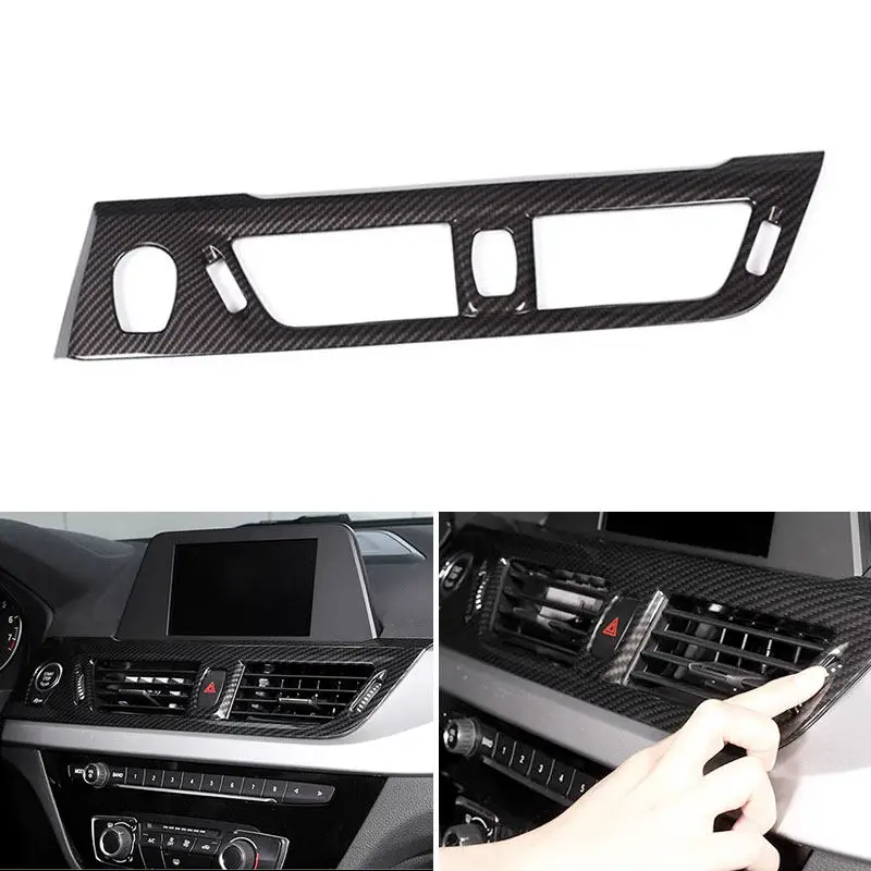 

For BMW 1 Series Sedan 118i 120i 2017 Car Center Air Outlet Vent Frame Cover Trim Interior Accessories LHD Carbon Fiber Texture