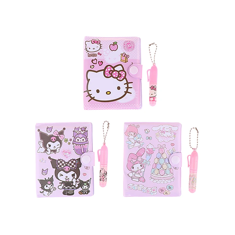 Imagem -03 - Sanrio Notebook my Melody Kuromi Cinnamoroll Kawaii Mini Jornal Portátil Material Escolar Papelaria Presente Conjunto