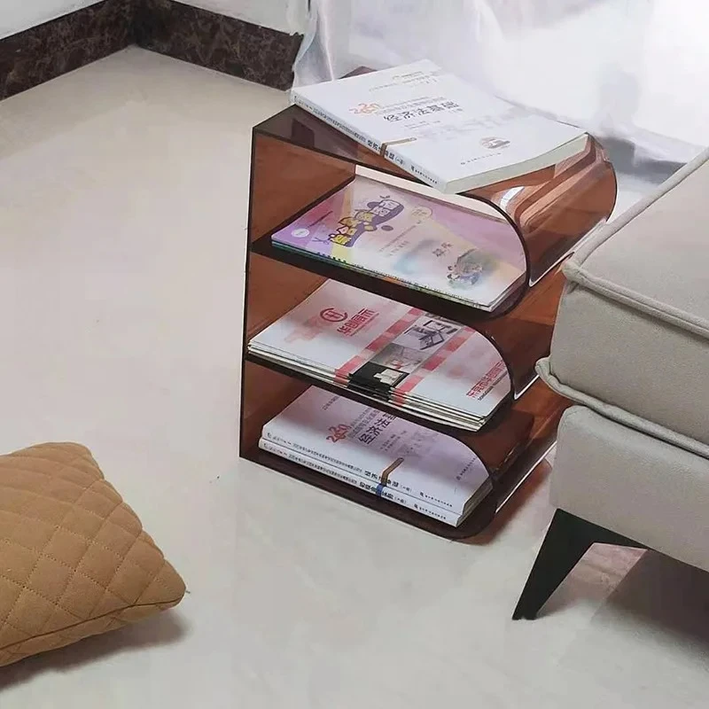 Acrylic Magazine Rack Modern Simplicity Living Room Floor Storage Rack Books and Newspaper Information Shelves Bookshelf Storage