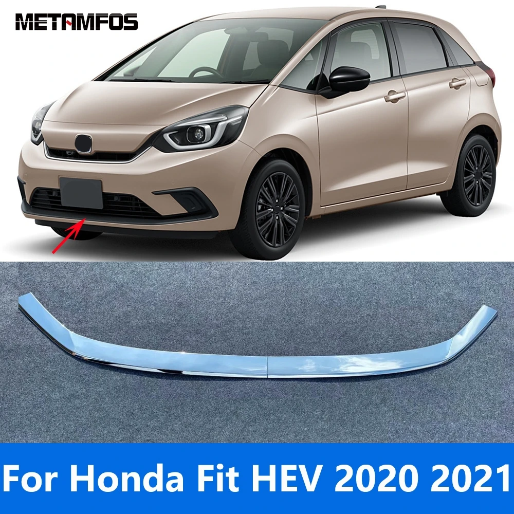 

Для Honda Fit HEV 2020 2021, хромированный комплект для переднего бампера, бампера, отделки кузова, спойлер, диффузор, сплиттер, защита, аксессуары, Стайлинг автомобиля