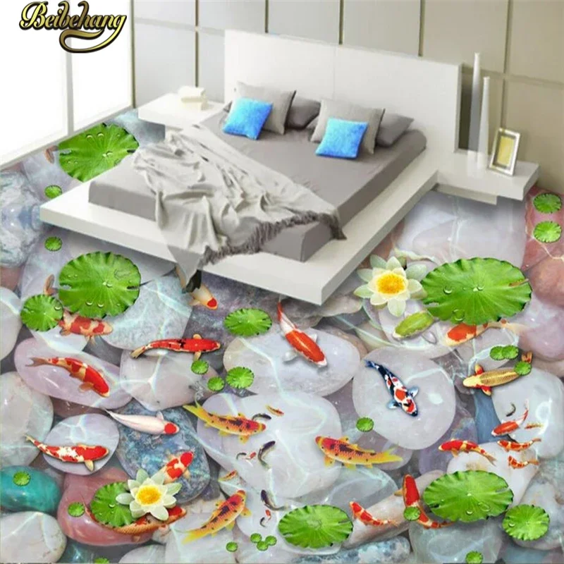 beibehang Custom Mural Wallpaper Self-Adhesive Floor Paintings For Living Room Bathroom Papel De Parede 3D flooring Wall paper