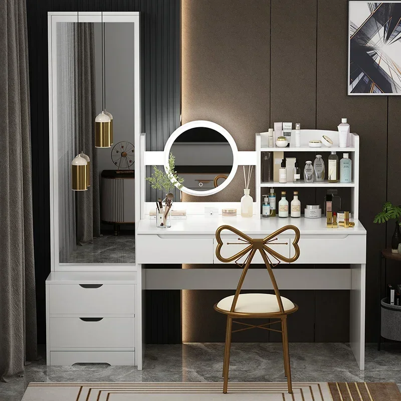 High-quality Long - Lasting Nordic Full Body Mirror Dressing Table, Mini Storage Cabinet, Integrated, Minimalist Bedroom