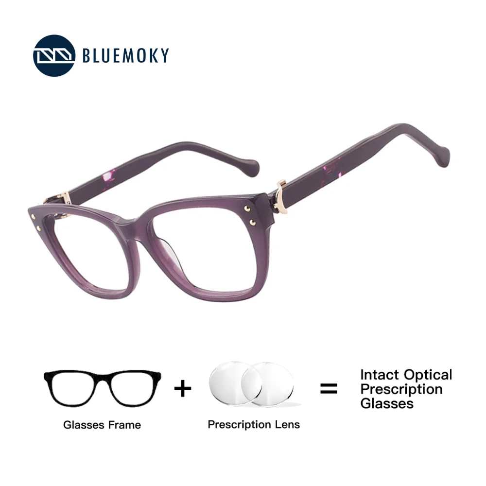 

BLUEMOKY Stylish Acetate Butterfly Prescription Glasses for Women Anti Blue Light Photochromic Optical Eyeglasses