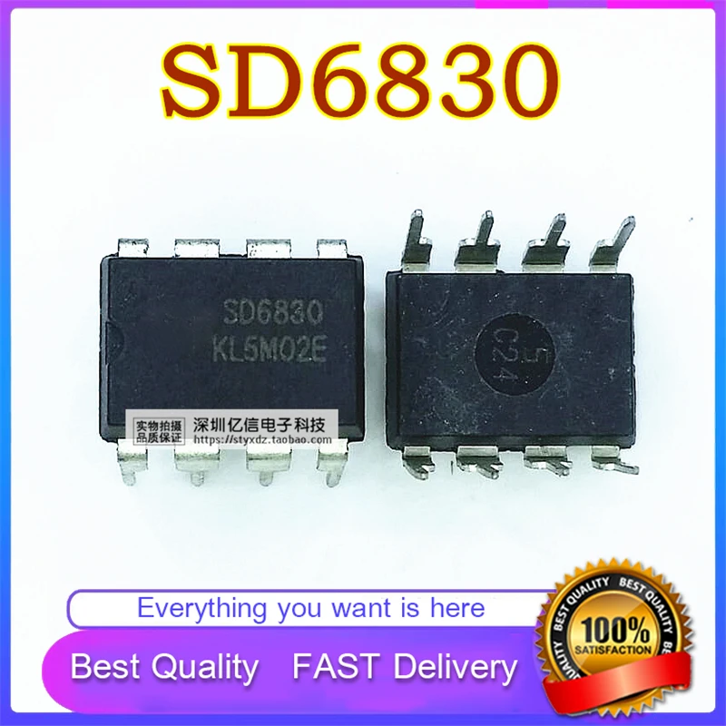 10Pcs/Lot New Original DIRECT PLUG 8 FEET SD6830 HIGH Voltage EFFICIENCY RATE SWITCH CURRENT MODE DIRECT PLUG DIP-8  In Stock