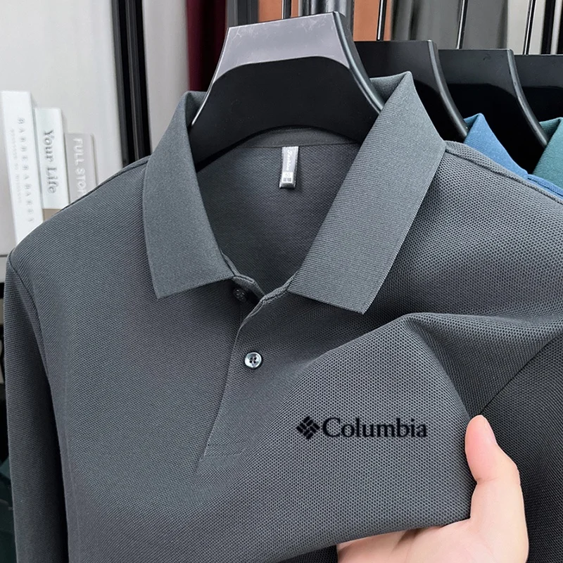 100% Reine Baumwolle Hochwertiges Frühlings- und Herbst-Herren-Langarm-Poloshirt, Bequemes Casual-Shirt mit Exquisiter Marken-Stickerei – Detail 21
