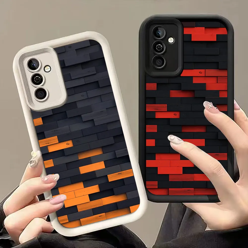 Phone Case For Samsung Galaxy S26 S25 S24 S23 S22 S21 S20 FE ULTRA PLUS 5G Funda Coque Shell Capa Cover Dark Orange Brick Wall