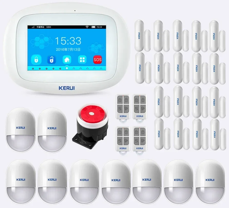 KERUI K52 smart alarm system supports smoke detector door sensor motion sensor