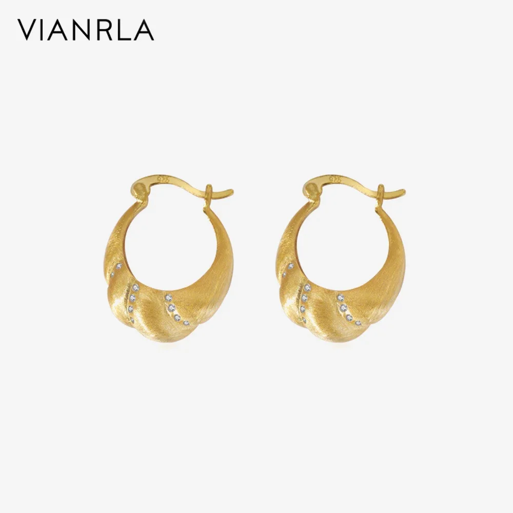 

VIANRLA 18K Gold Earring 925 Sterling Silver Jewelry Exquisite Hoop Earrings Fashion Women's Jewelry Gift