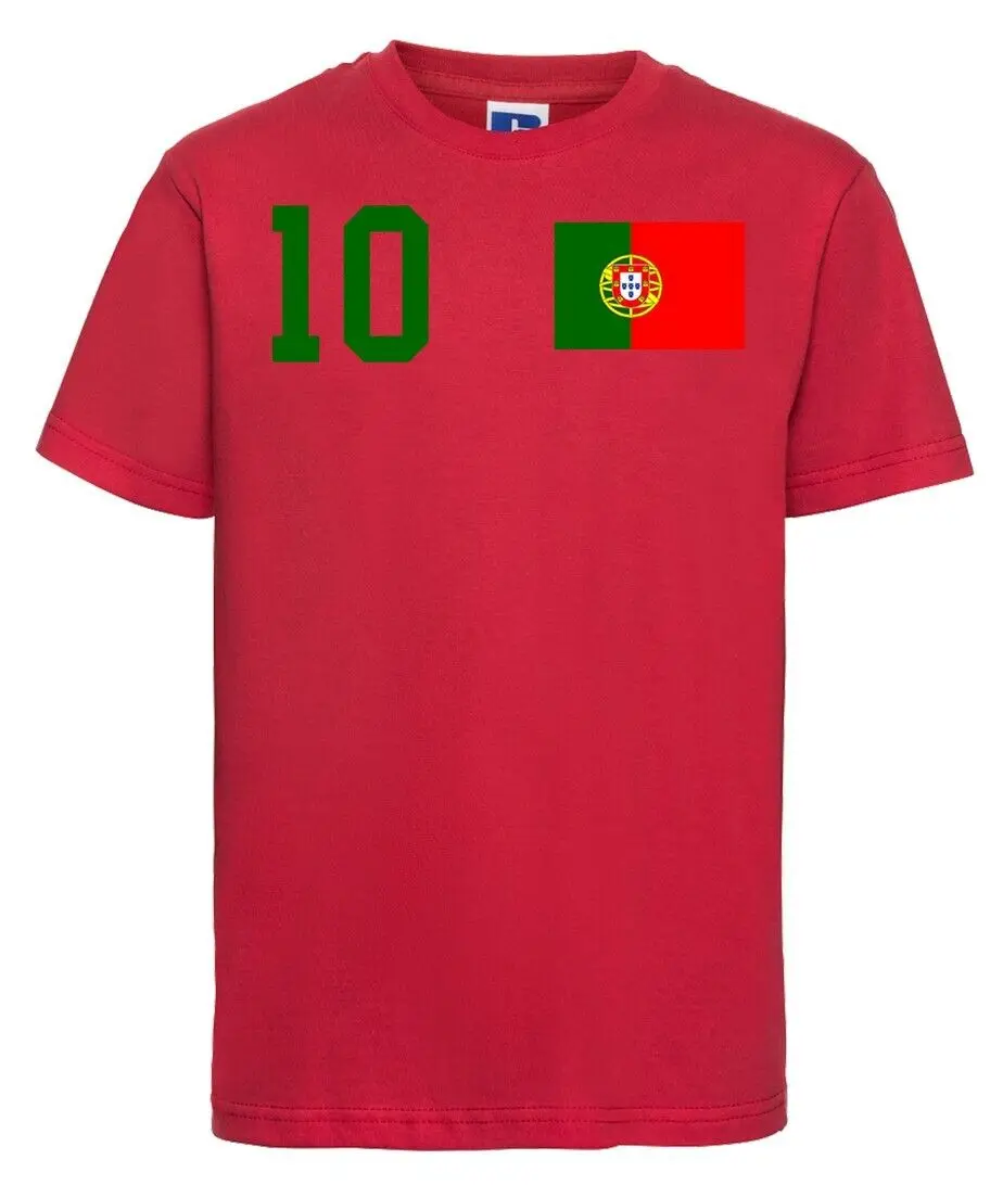 Camiseta de diseño juvenil para niños, camiseta con nombre de deseo + Jersey EM Fun, Portugal