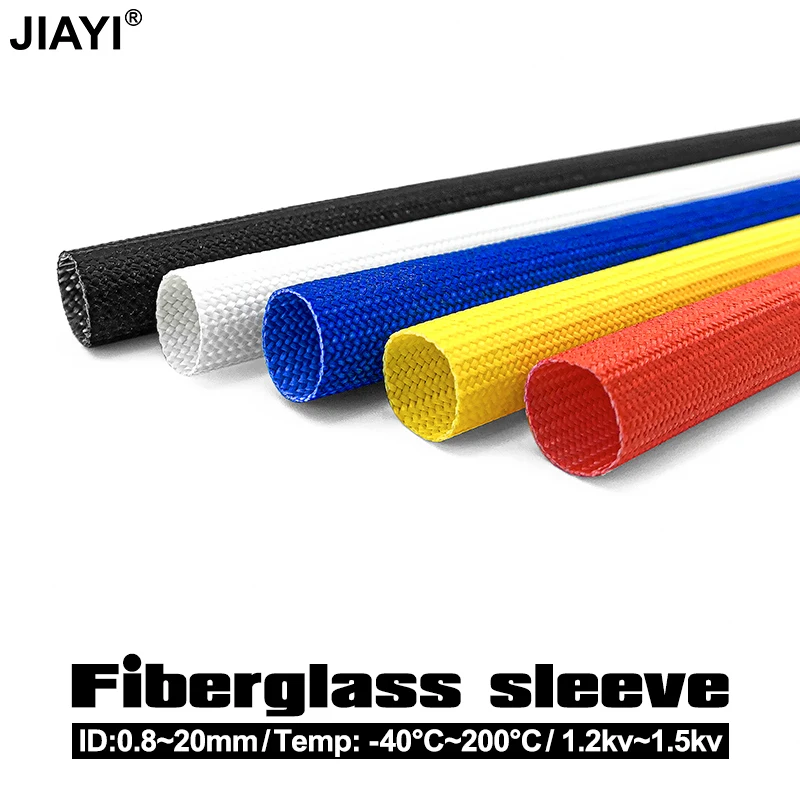 1-20mm Fiberglass Braided Sleeve 200 Deg.C Heat Resistant Flame Retardant 1.2KV-1.5KV Insulated Wire Sheath for Cable Management