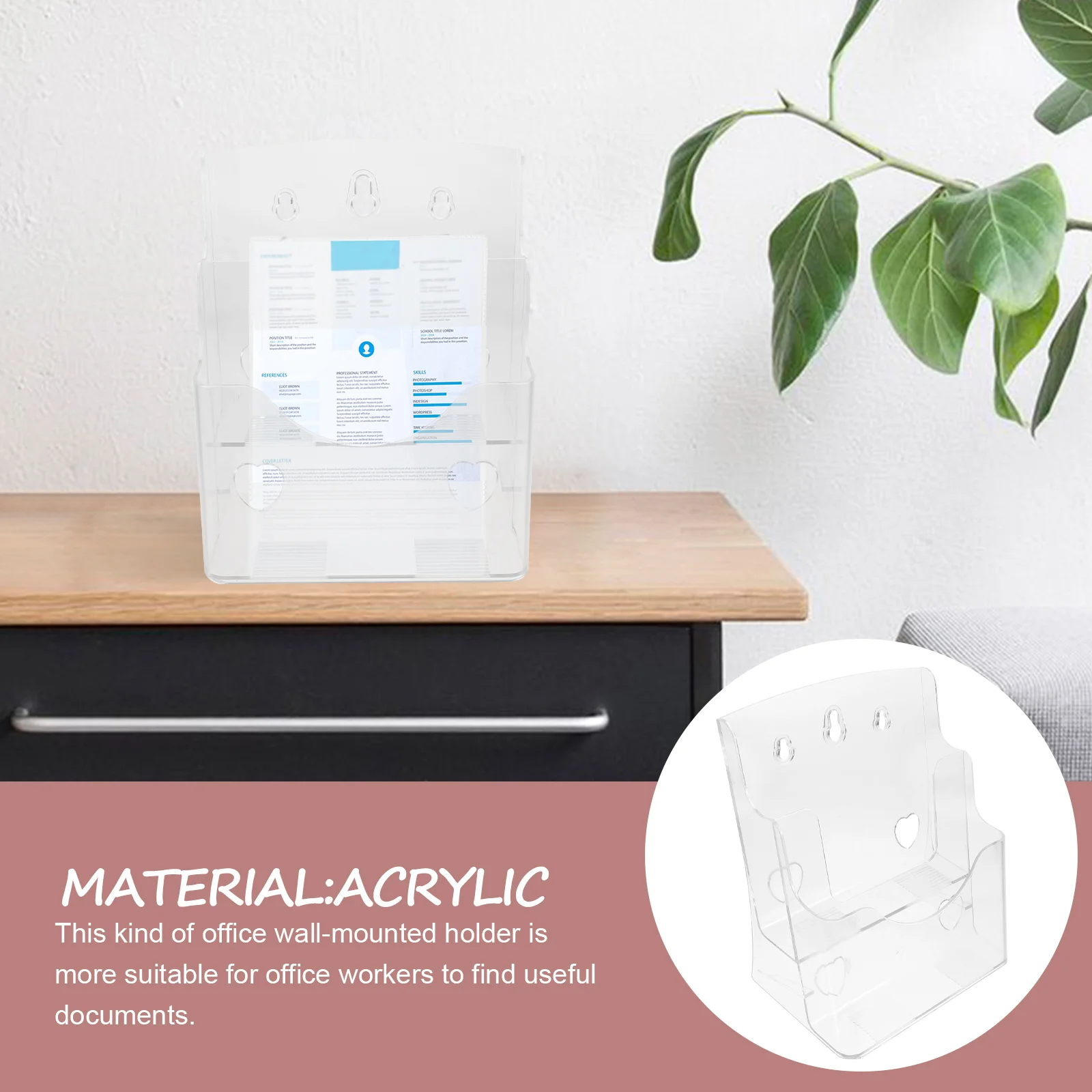 Brochure Leaflet Folding Rack Display Shelves Clear Document Holder Acrylic Stands for