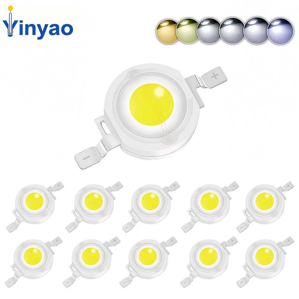 10Pcs 1W 3W 5W Warm Natural Pure Cool White LED Chip COB 3000K 4000K 6000K 10000K 20000K For 1 3 5 W Watt Lamp Light Beads