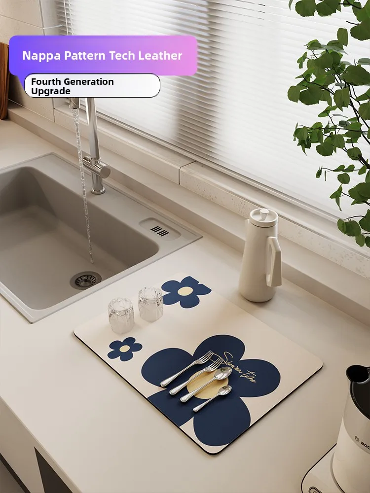 

Water Absorbent Kitchen Mat Home Use Ins Sle Drainage Mat Wipe Dry Bar Cup No Wa Heat Insulation Mat Dining Table Pad