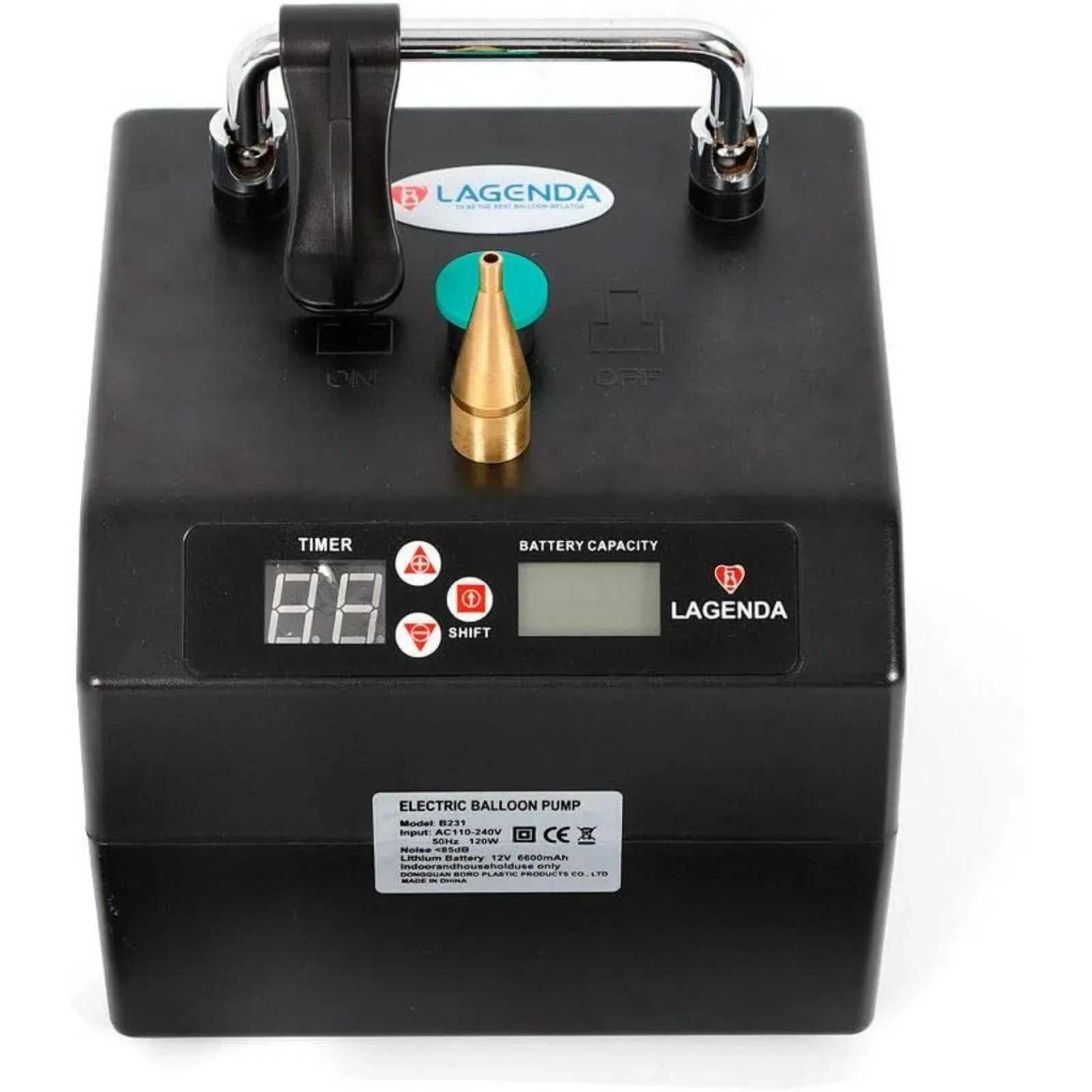 BYMAOCAR Portable Electric Balloon Inflator Air Pump Blower Air Balloon Pump w/Timer Battery for Party Events Decoration 110V