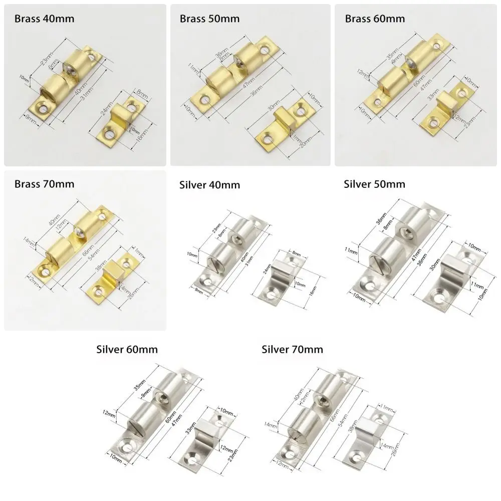 1 قطعة مزدوجة الربيع الصلب الكرة حبة قفل 40/50/60/70 مللي متر النحاس النحاس الباب الوفير المثبط العازلة الباب الصيد الأجهزة تركيبات