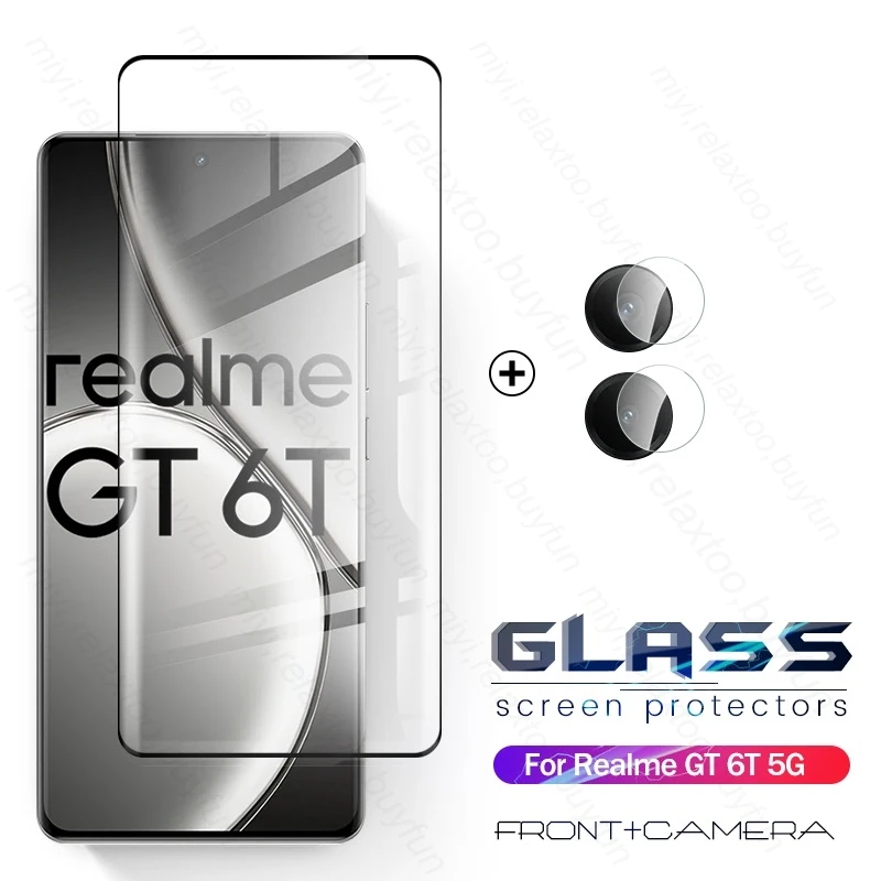 For Realme GT 6T 5G Glass 2To1 Protective Glass Realmy Realmu Realmi GT6T GT6 T T6 RMX3853 6.78