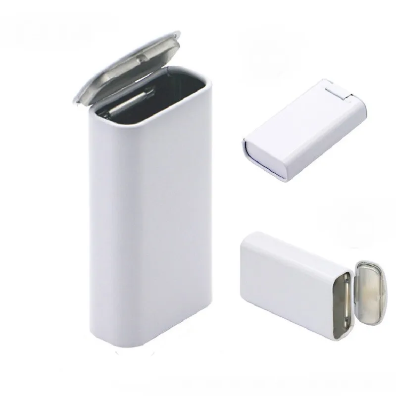 Weiße Mini tragbare Kaugummi Organizer Box Flip Cover mit Deckel kleine Kapsel Medizin Lagerung Blechdose Süßigkeiten Verpackung Box