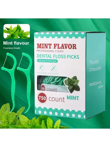 Mint dental floss stick - home portable disposable care dental floss stick - oral care - deep cleaning - interdental cleaning