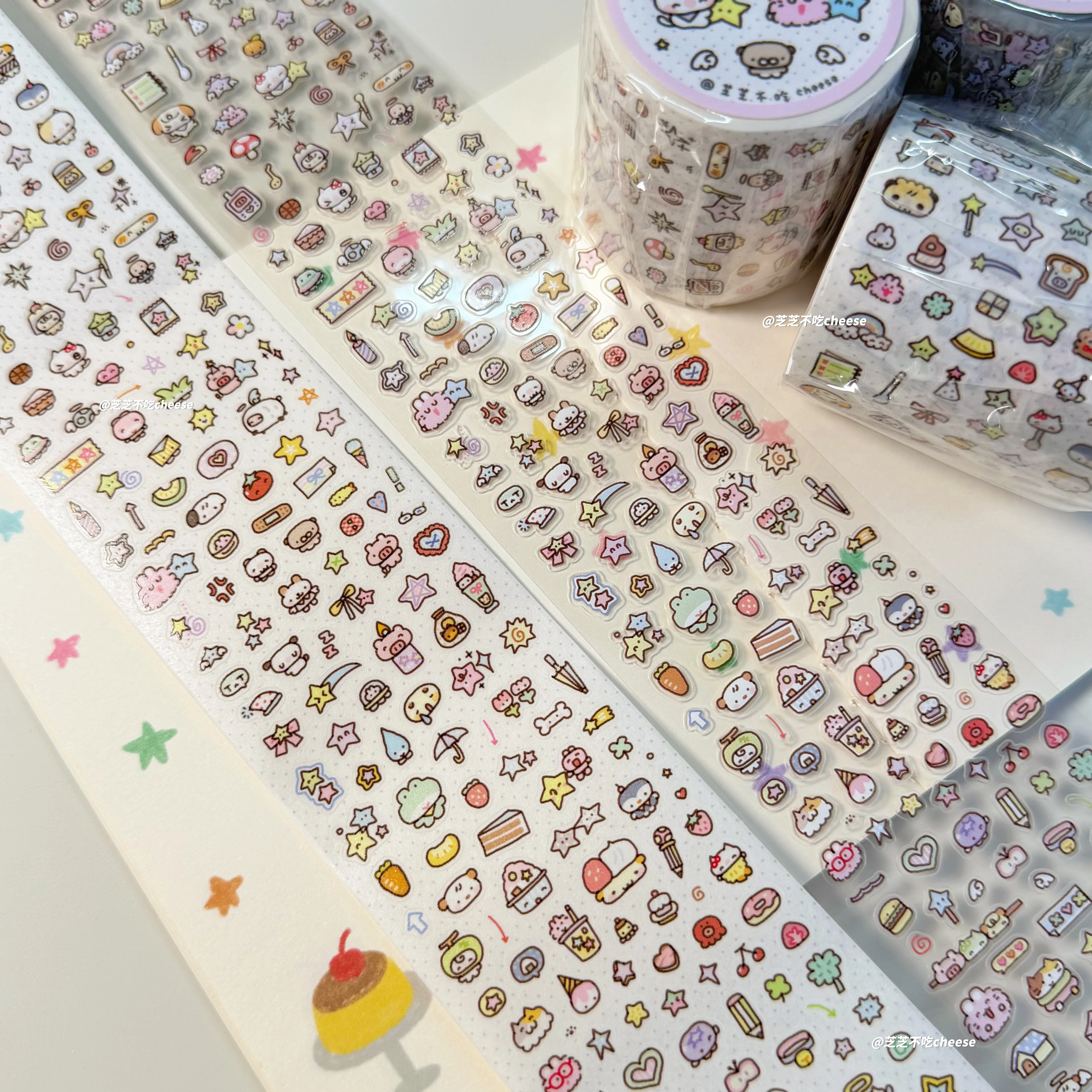 Deco Star Stickers Cute Decorative Cut Membrane Stickers for Journaling Scrapbooking DIY Craft Hand Account Kawaii Small